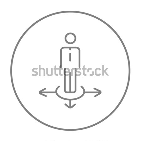 Stock photo: Businessman in three ways line icon.