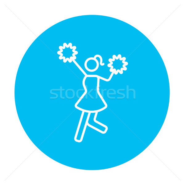 Cheerleader ligne icône web mobiles infographie [[stock_photo]] © RAStudio