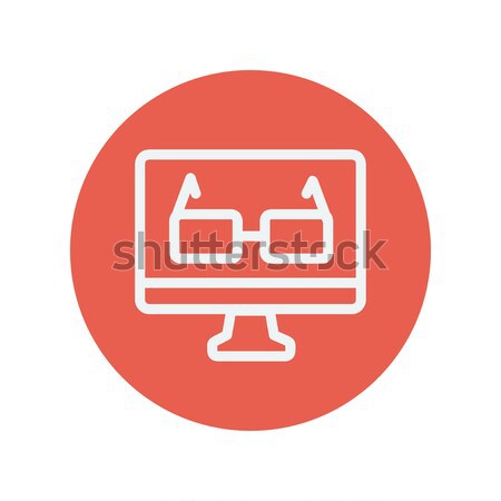 Okulary monitor komputerowy line ikona internetowych komórkowych Zdjęcia stock © RAStudio