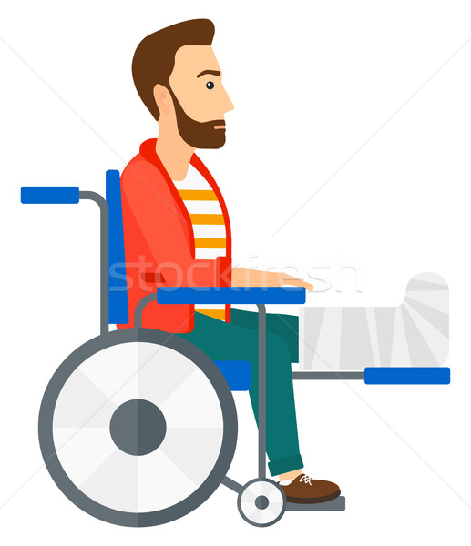 пациент сидят коляске сломанной ногой вектора дизайна Сток-фото © RAStudio