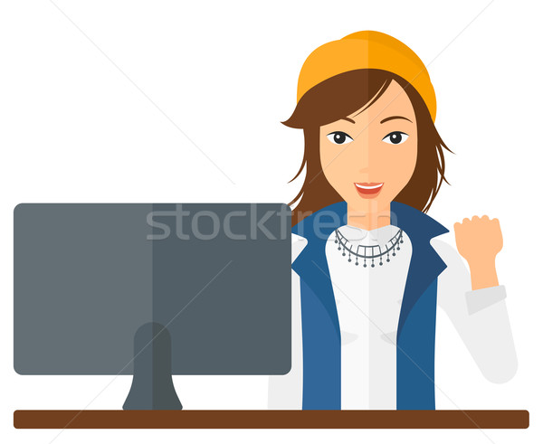 Cheerful successful woman. Stock photo © RAStudio