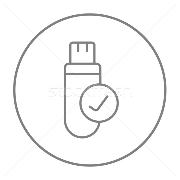 Usb flash drive line ikona internetowych komórkowych Zdjęcia stock © RAStudio