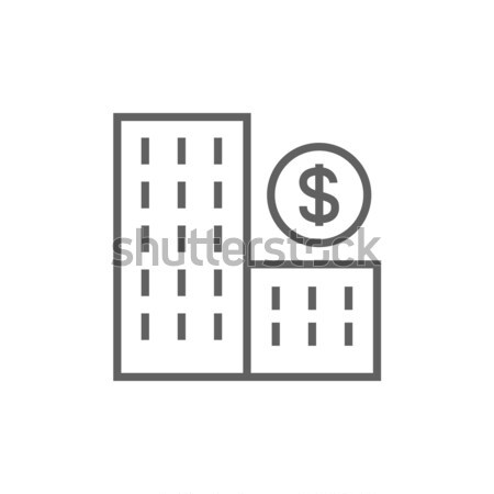 Condominium with dollar symbol line icon. Stock photo © RAStudio