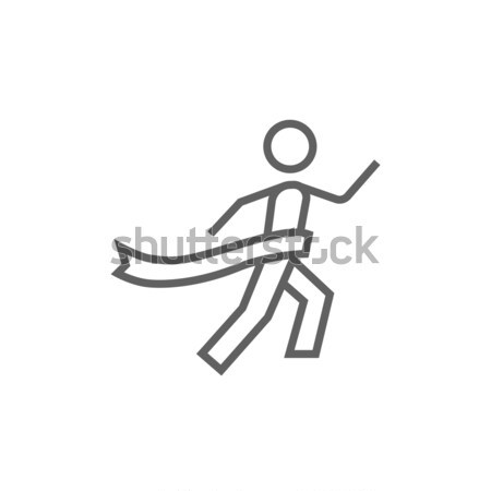 Winner crossing finish line icon. Stock photo © RAStudio