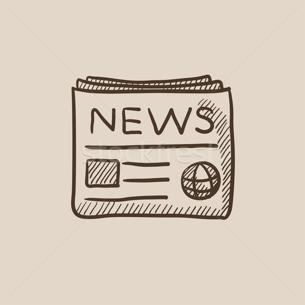 Newspaper sketch icon. Stock photo © RAStudio