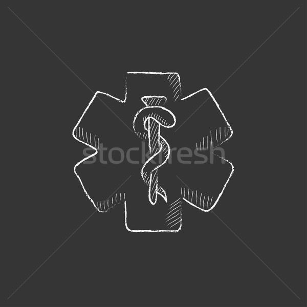 Orvosi szimbólum rajzolt kréta ikon kézzel rajzolt Stock fotó © RAStudio