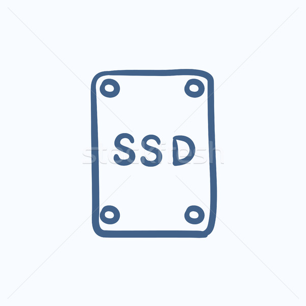 Solide drive schets icon vector geïsoleerd Stockfoto © RAStudio
