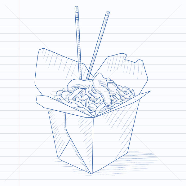 Opened take out box with chinese food. Stock photo © RAStudio