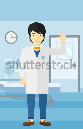Man measuring waist vector illustration. Stock photo © RAStudio