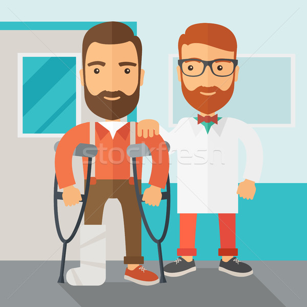Injured man assisted by a doctor. Stock photo © RAStudio
