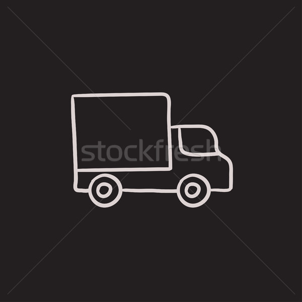 Kisteherautó rajz ikon vektor izolált kézzel rajzolt Stock fotó © RAStudio
