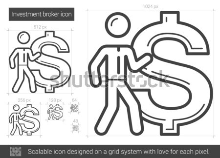 Beruházás bróker vonal ikon vektor izolált Stock fotó © RAStudio