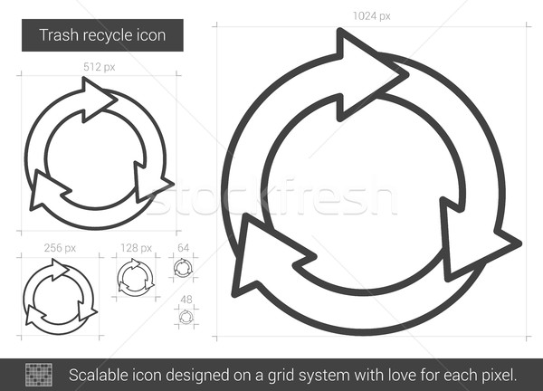 Сток-фото: мусор · Recycle · линия · икона · вектора · изолированный