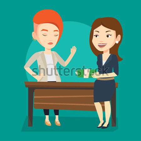 Uncorrupted woman refusing to take bribe. Stock photo © RAStudio