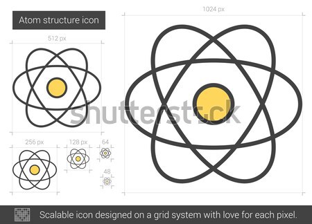 Atome structure ligne icône vecteur isolé Photo stock © RAStudio