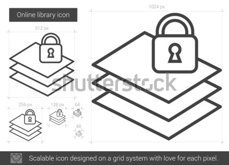 Stock photo: Online library line icon.