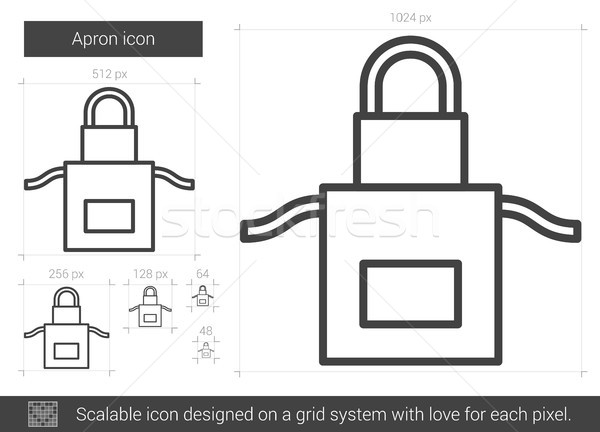 Tablier ligne icône vecteur isolé blanche [[stock_photo]] © RAStudio