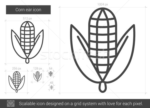 Corn ear line icon. Stock photo © RAStudio