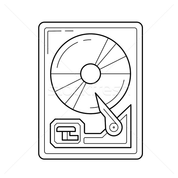 Hard drive disk line icon. Stock photo © RAStudio