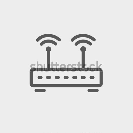 [[stock_photo]]: Sans · fil · routeur · léger · ligne · icône · web