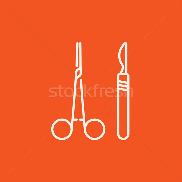 Chirurgisch line Symbol medizinischen Skalpell Web Stock foto © RAStudio