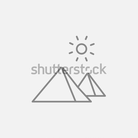Egipcjanin piramidy line ikona internetowych komórkowych Zdjęcia stock © RAStudio