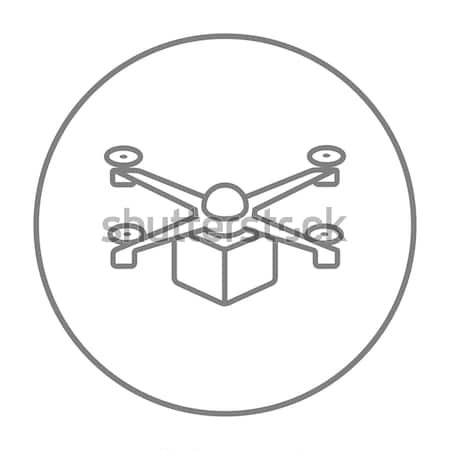 Drone delivering package line icon. Stock photo © RAStudio