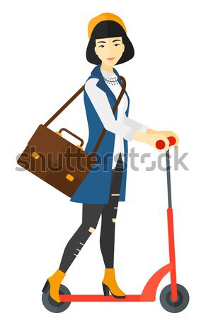 Woman riding on scooter. Stock photo © RAStudio