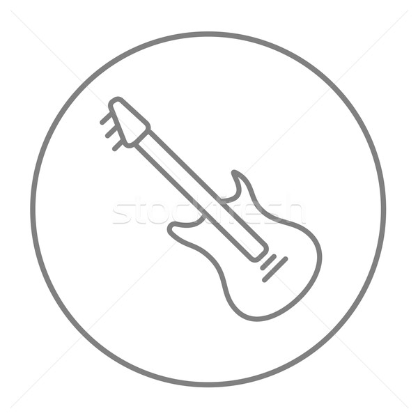 электрической гитаре линия икона веб мобильных Инфографика Сток-фото © RAStudio