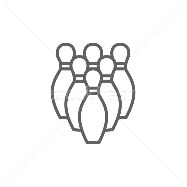 Bowling pins line icon. Stock photo © RAStudio