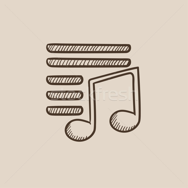 Stock photo: Musical note sketch icon.
