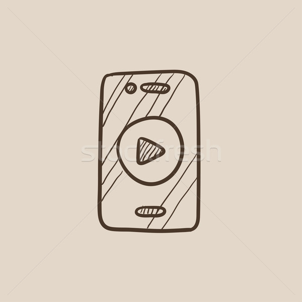 Smartphone sketch icon. Stock photo © RAStudio