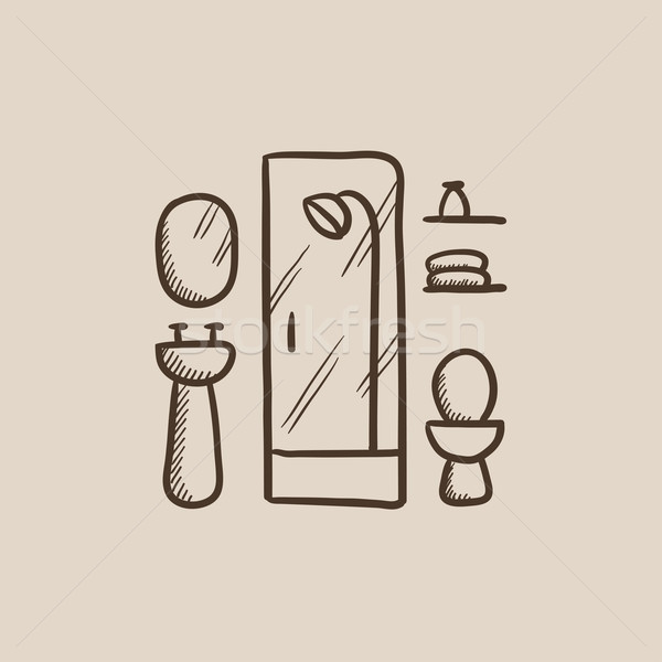 Bathroom sketch icon. Stock photo © RAStudio