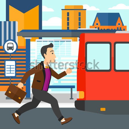 Man missing bus. Stock photo © RAStudio