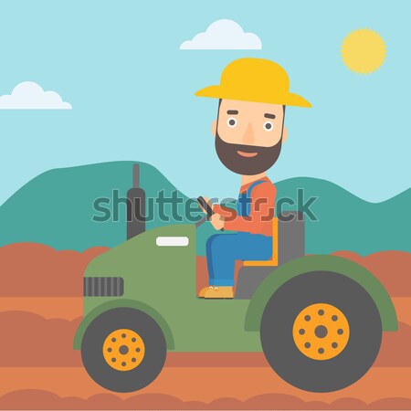 Farmer driving tractor. Stock photo © RAStudio