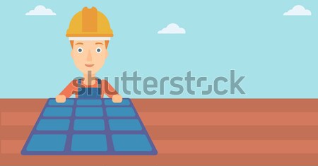 Stock photo: Constructor with solar panel.