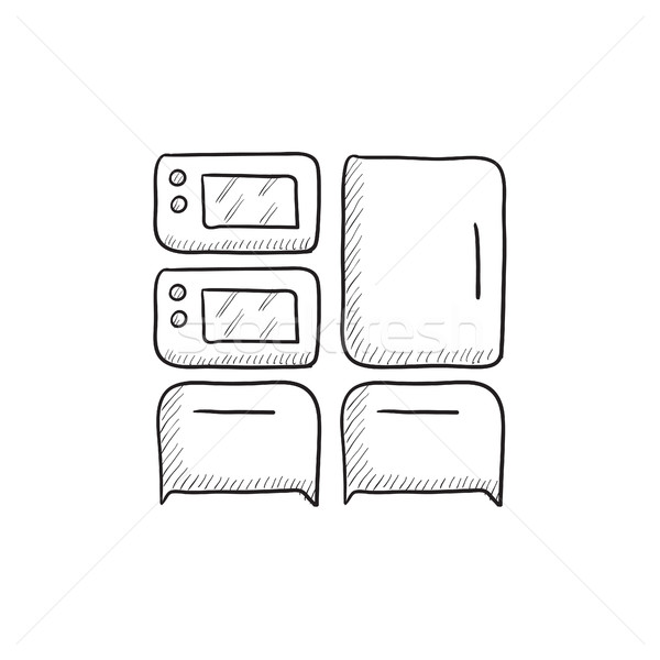 Domestique appareils croquis icône vecteur isolé [[stock_photo]] © RAStudio