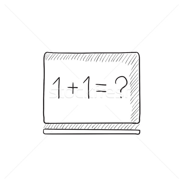 Maths example written on blackboard sketch icon. Stock photo © RAStudio