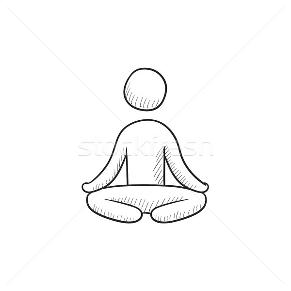 The Root of the Mandrake Sits in the Lotus Pose Stock Vector