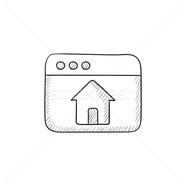 Stockfoto: Homepage · schets · icon · vector · geïsoleerd