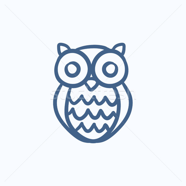 Stock photo: Owl sketch icon.