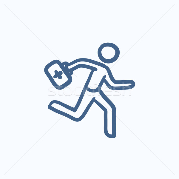 {Sanitäter symbol
22} Sanitäter · läuft · erste-Hilfe- · Skizze · Symbol - vektor ... | {Sanitäter symbol
22}