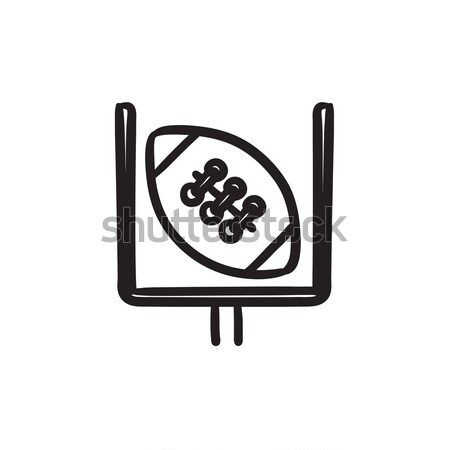 Gate and ball for rugby sketch icon. Stock photo © RAStudio