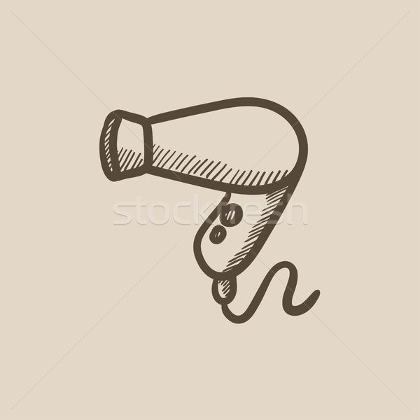 Hair dryer sketch icon. Stock photo © RAStudio
