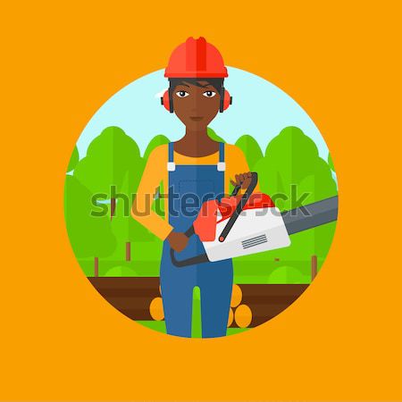 Cheerful builder with hammer vector illustration. Stock photo © RAStudio