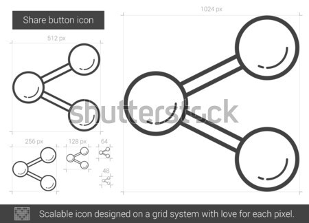 Bouton ligne icône vecteur isolé blanche [[stock_photo]] © RAStudio