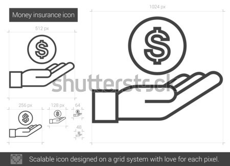 Geld verzekering lijn icon vector geïsoleerd Stockfoto © RAStudio