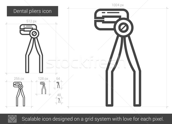Dental pliers line icon. Stock photo © RAStudio