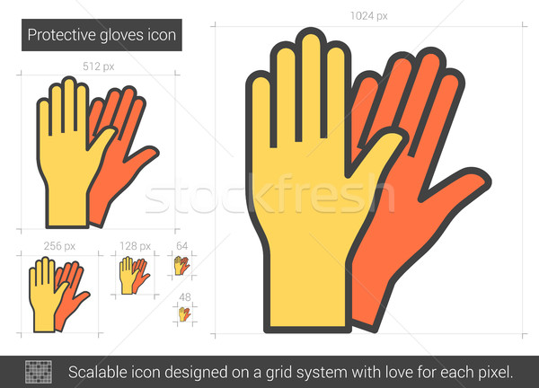 Protective gloves line icon. Stock photo © RAStudio