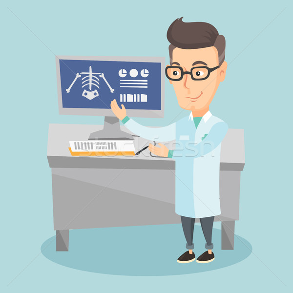 Doctor examining radiograph vector illustration. Stock photo © RAStudio